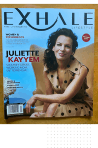 Juliette Kayyem in the "Security Expert Working Mom Entrepreneur" Exhale magazine article