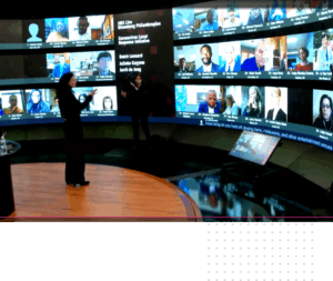 Juliette teaching via zoom to hundreds of mayors through the Bloomberg Harvard City Leadership Initiative in early March, 2020